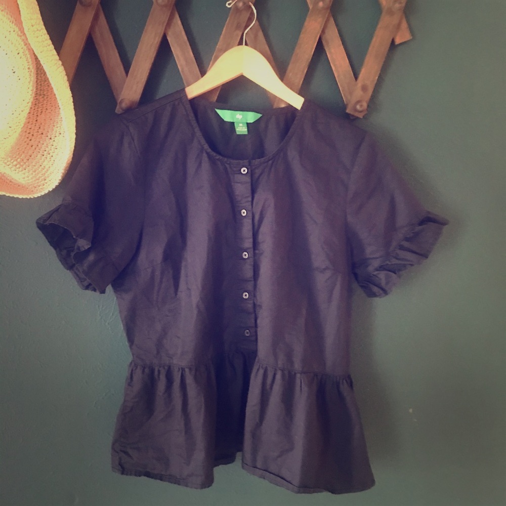 dip black blouse (anthropologie style)